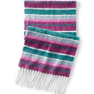 Lands End Oversized Scarf Soft Brushed Fabric Striped NWT